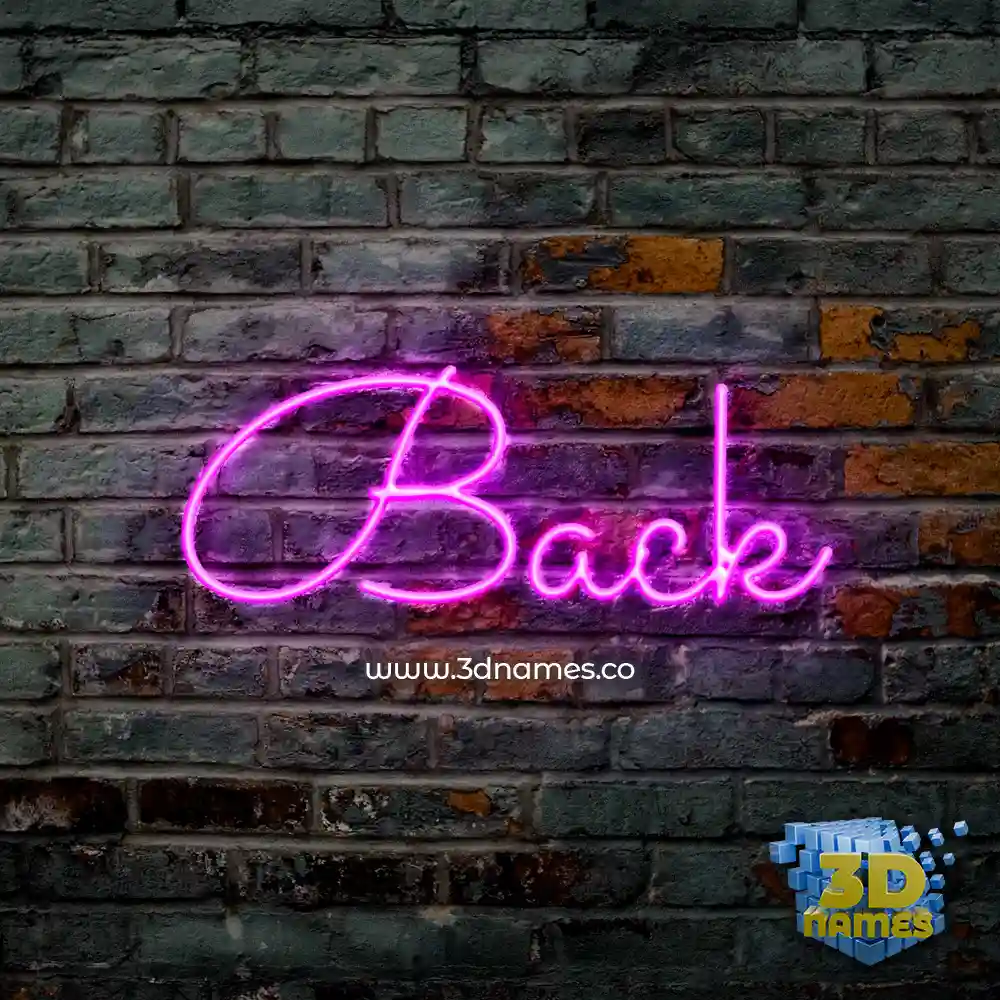 back in Pink Neon style - 3D name wallpaper