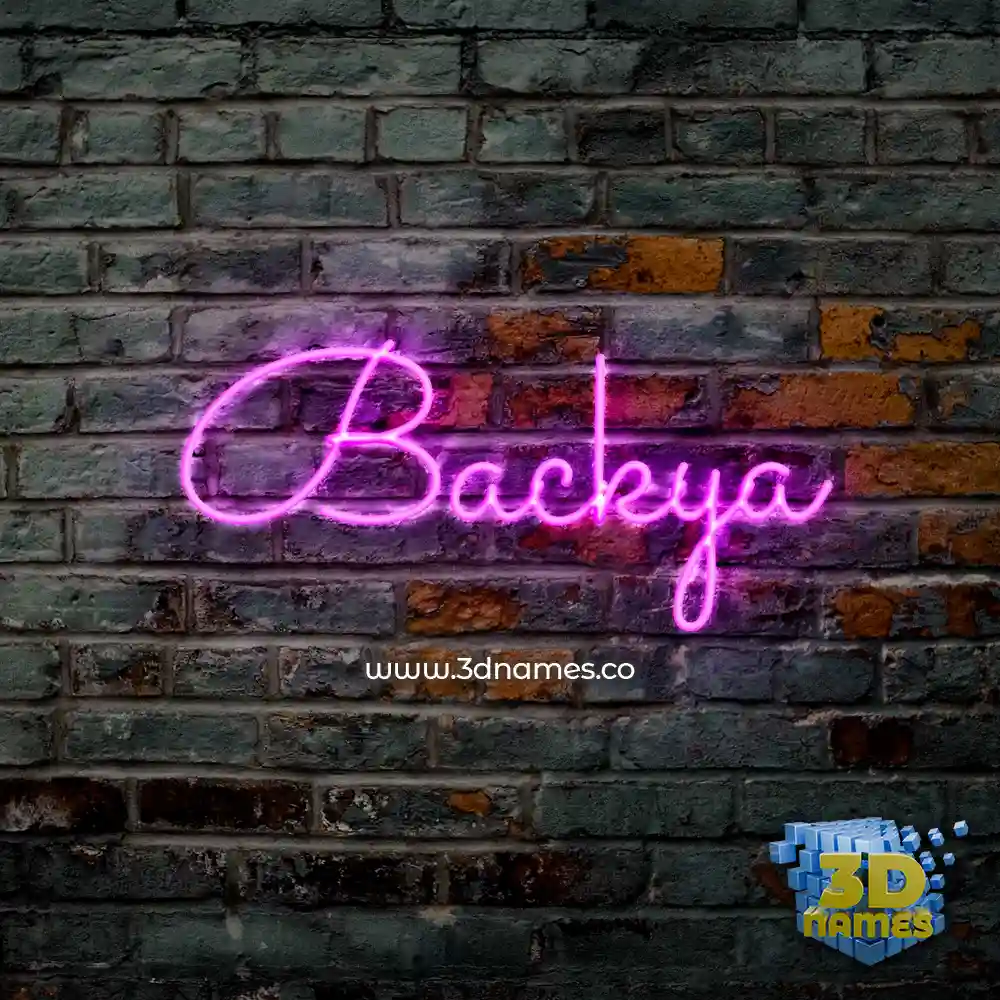 backya in Pink Neon style - 3D name wallpaper