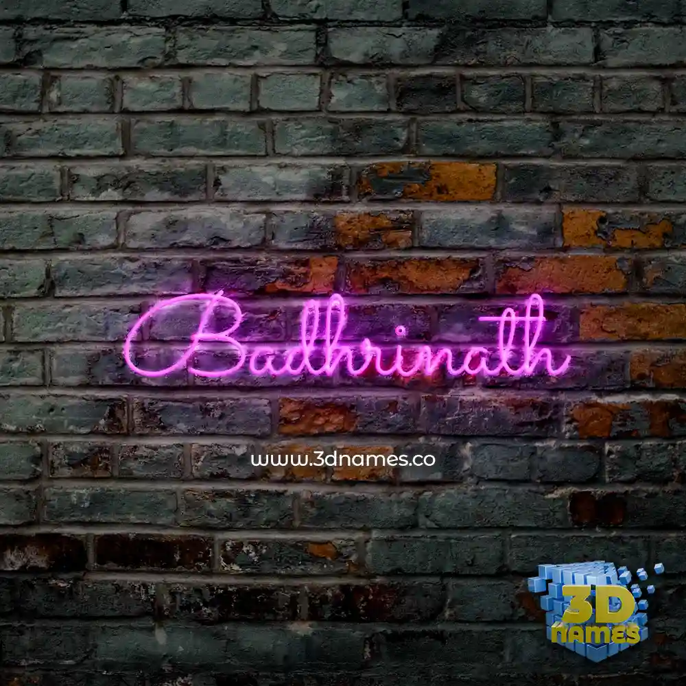 badhrinath in Pink Neon style - 3D name wallpaper