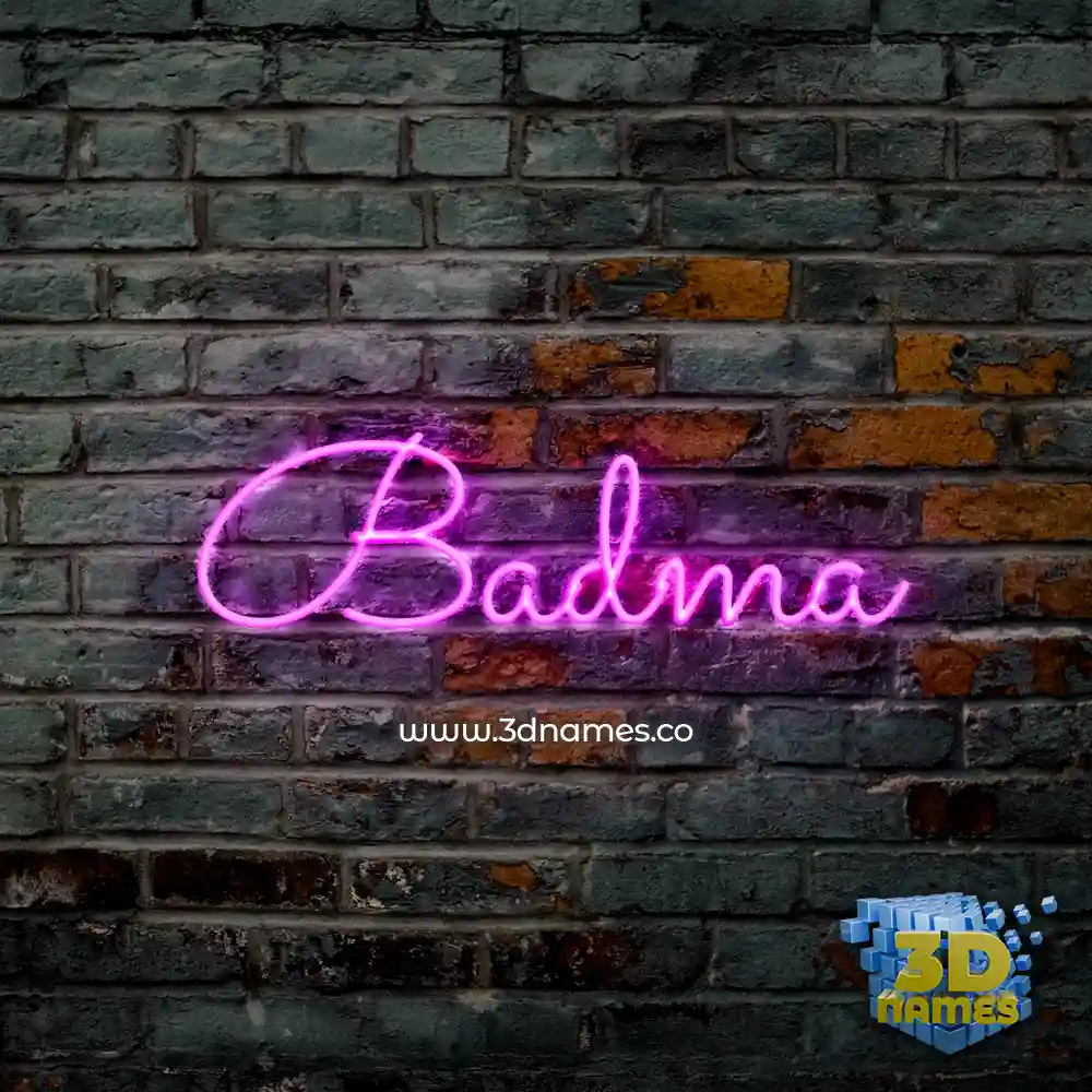 badma in Pink Neon style - 3D name wallpaper