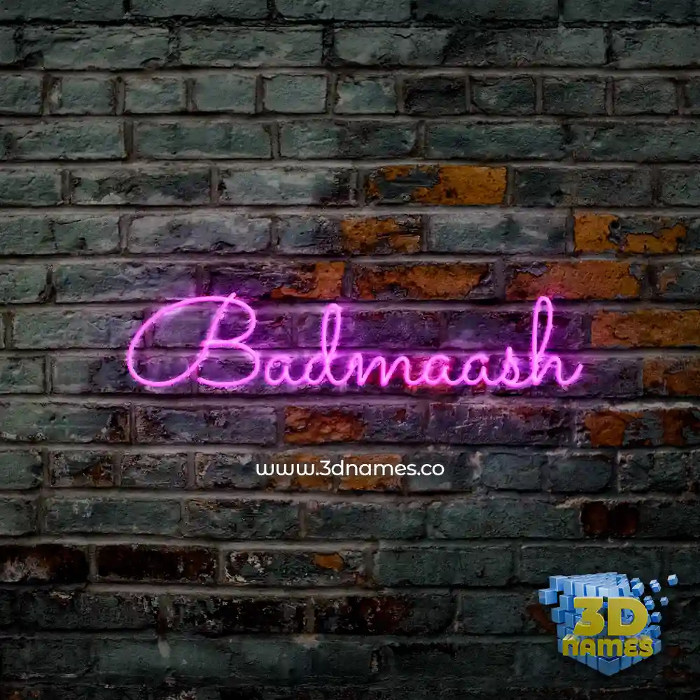 badmaash in Pink Neon style - 3D name wallpaper
