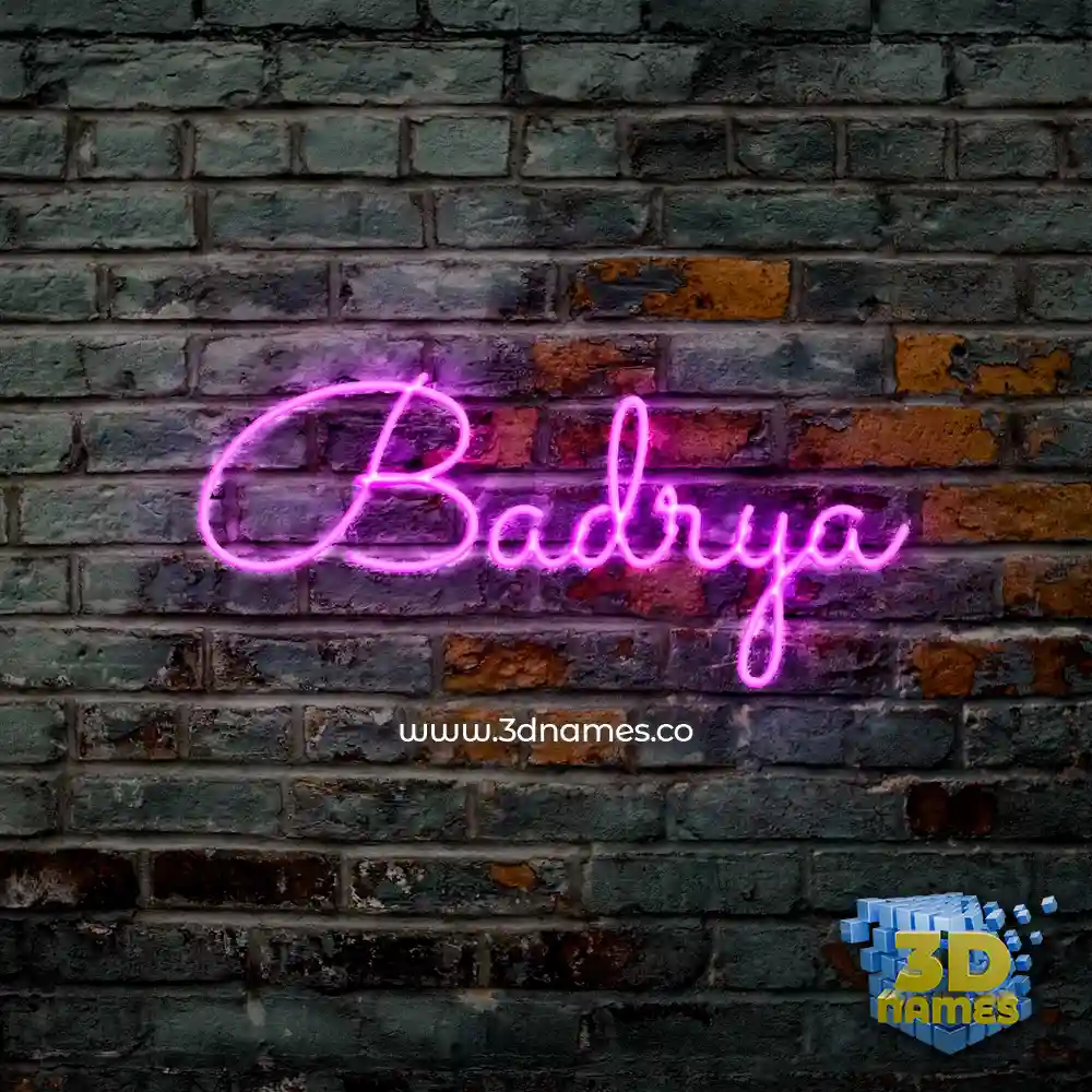 badrya in Pink Neon style - 3D name wallpaper
