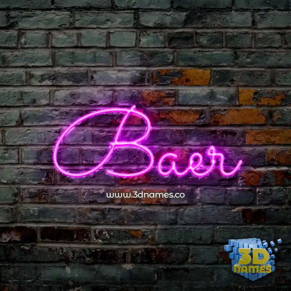 baer in Pink Neon style - 3D name wallpaper