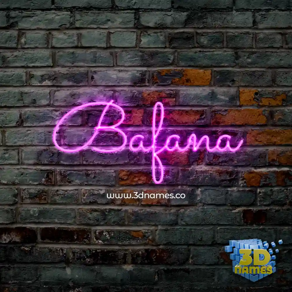 bafana in Pink Neon style - 3D name wallpaper