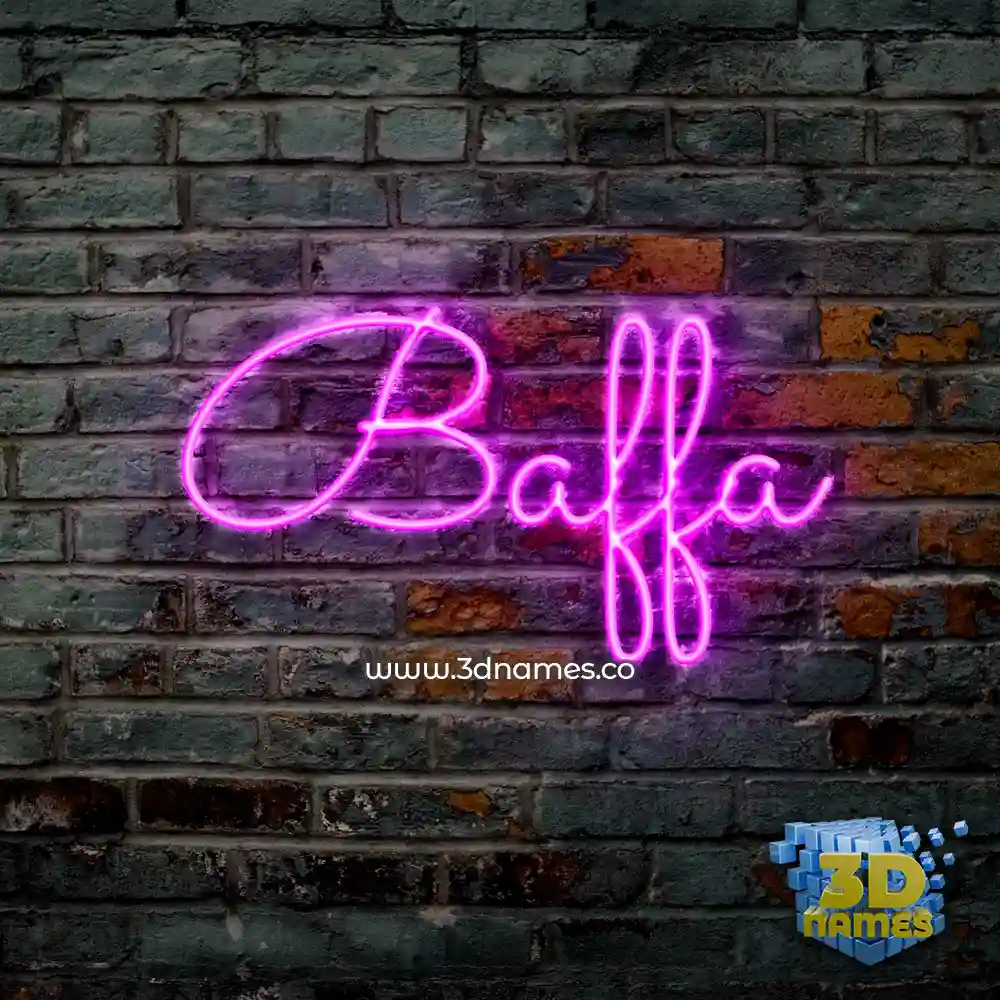 baffa in Pink Neon style - 3D name wallpaper