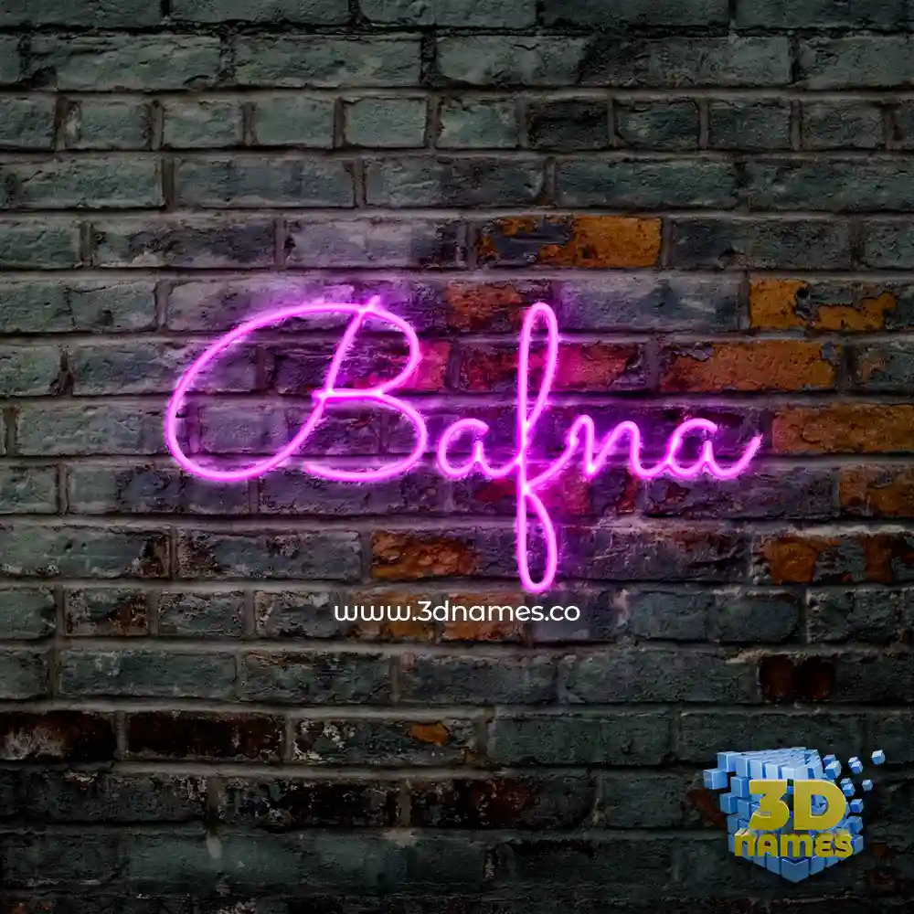 bafna in Pink Neon style - 3D name wallpaper