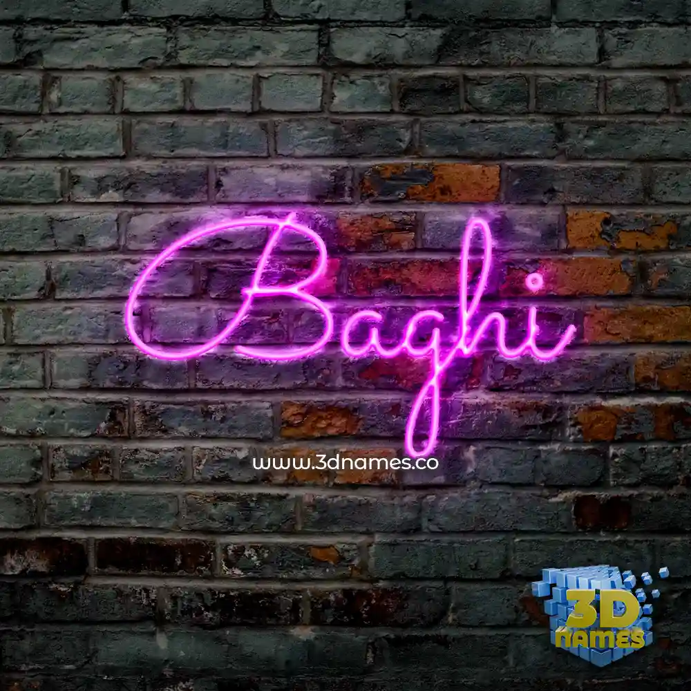 baghi in Pink Neon style - 3D name wallpaper