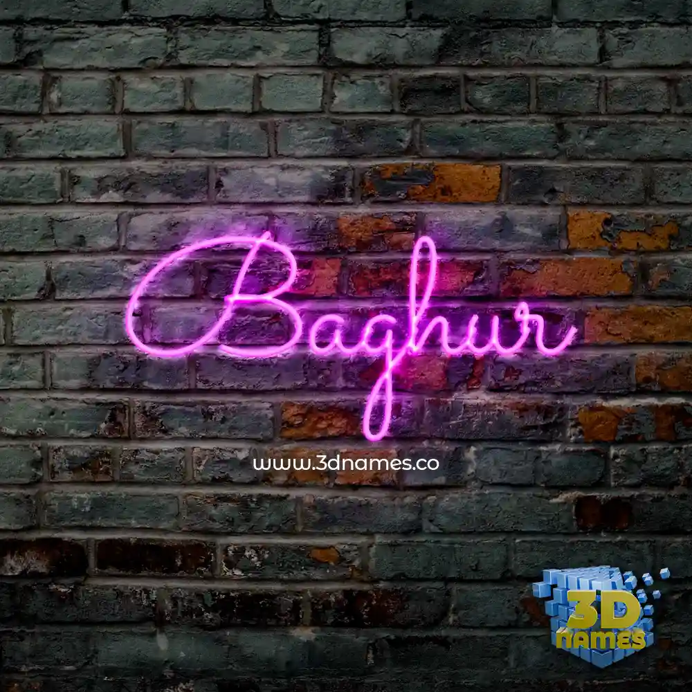 baghur in Pink Neon style - 3D name wallpaper