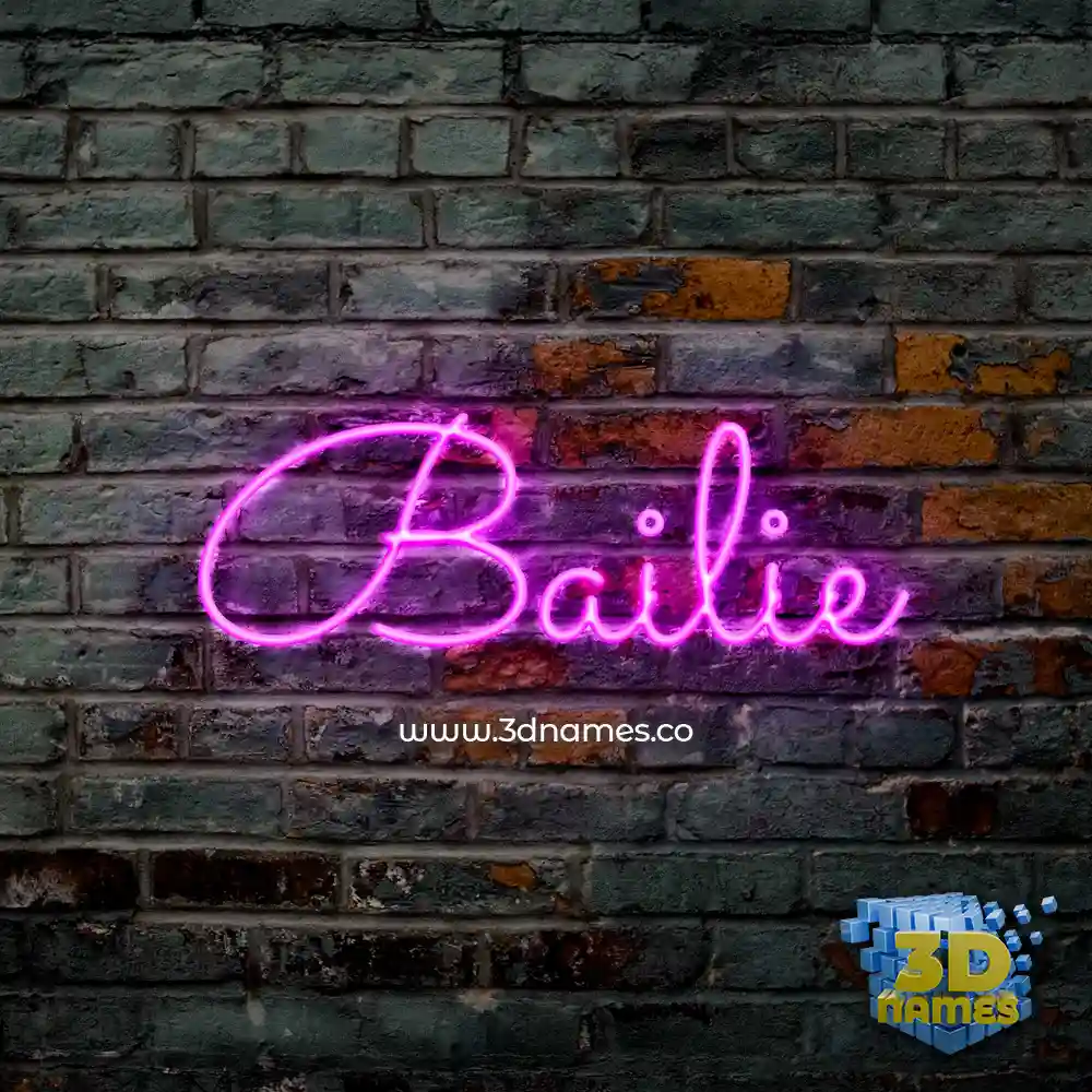 bailie in Pink Neon style - 3D name wallpaper