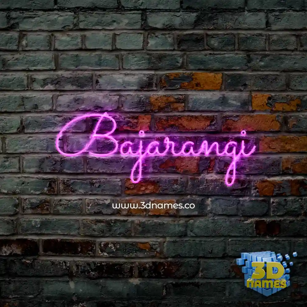 bajarangi in Pink Neon style - 3D name wallpaper