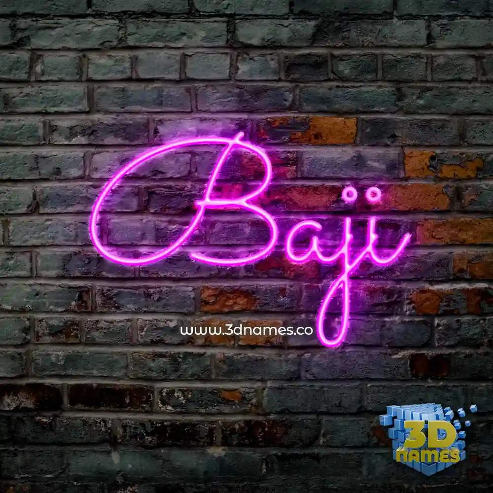 baji in Pink Neon style - 3D name wallpaper