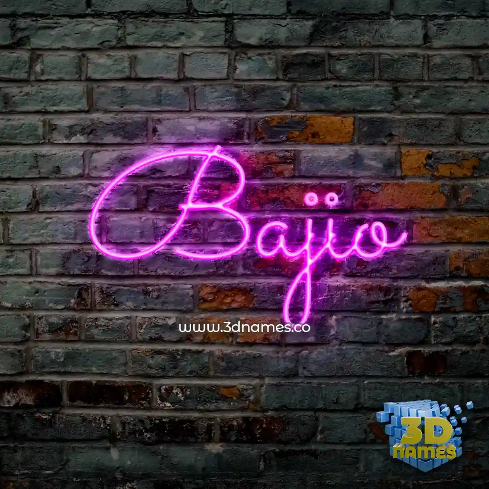 bajio in Pink Neon style - 3D name wallpaper
