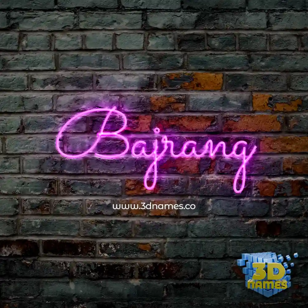 bajrang in Pink Neon style - 3D name wallpaper