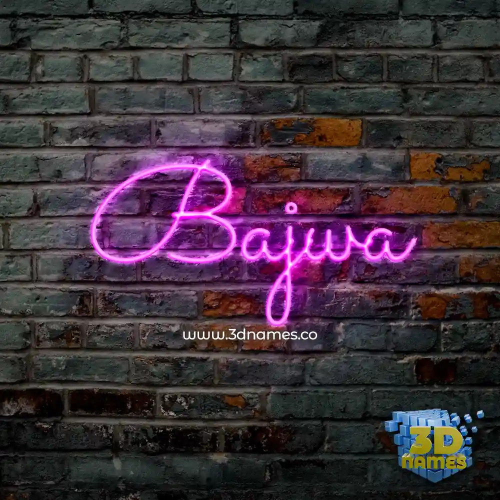 bajwa in Pink Neon style - 3D name wallpaper