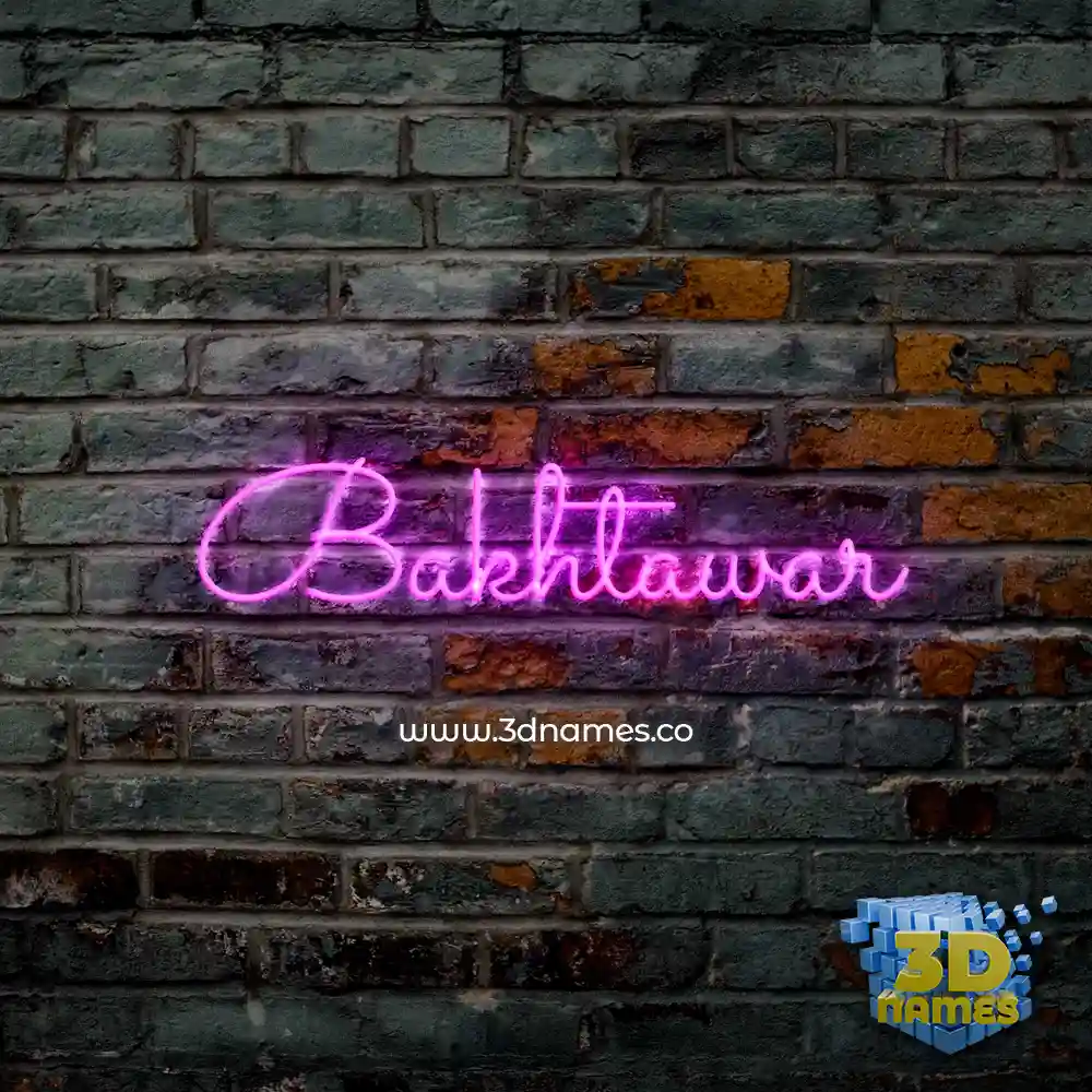 bakhtawar in Pink Neon style - 3D name wallpaper