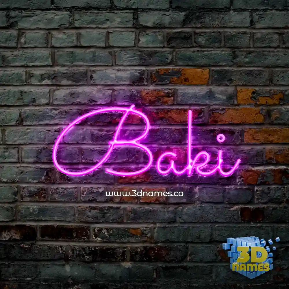 baki in Pink Neon style - 3D name wallpaper