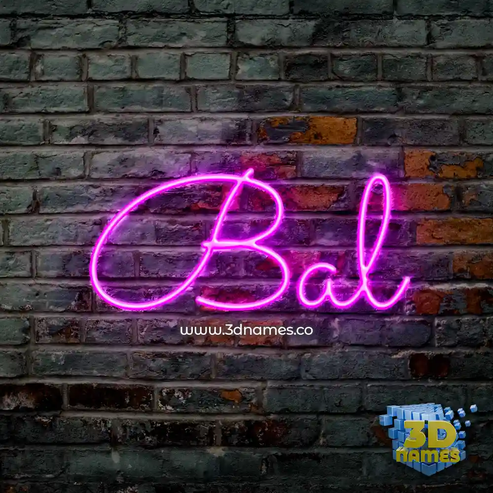 bal in Pink Neon style - 3D name wallpaper