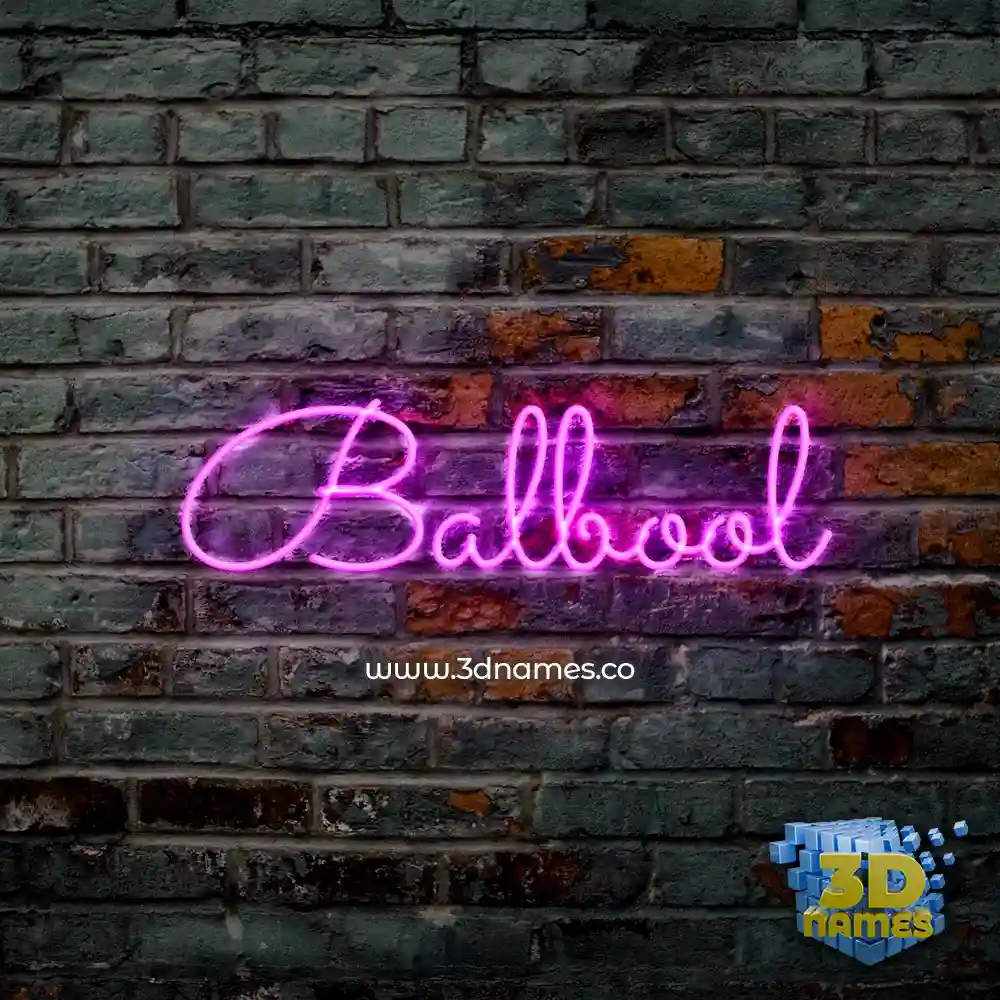 balbool in Pink Neon style - 3D name wallpaper