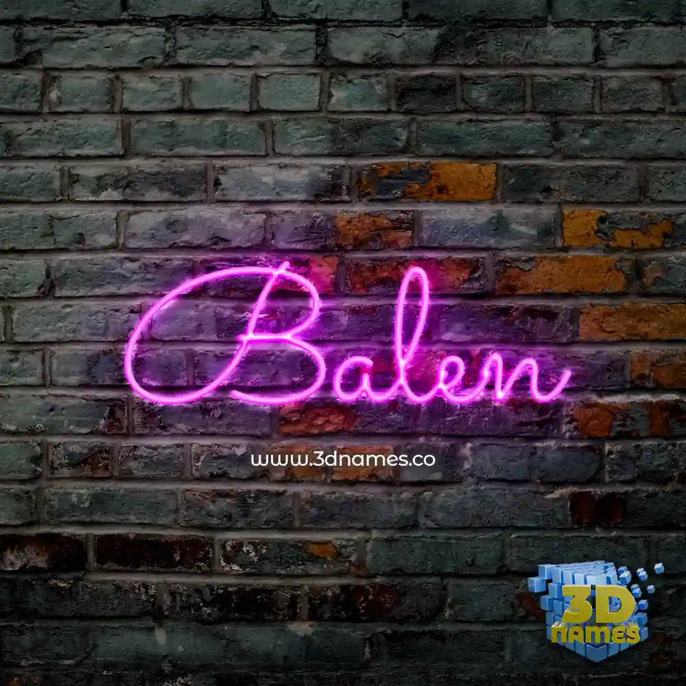 balen in Pink Neon style - 3D name wallpaper