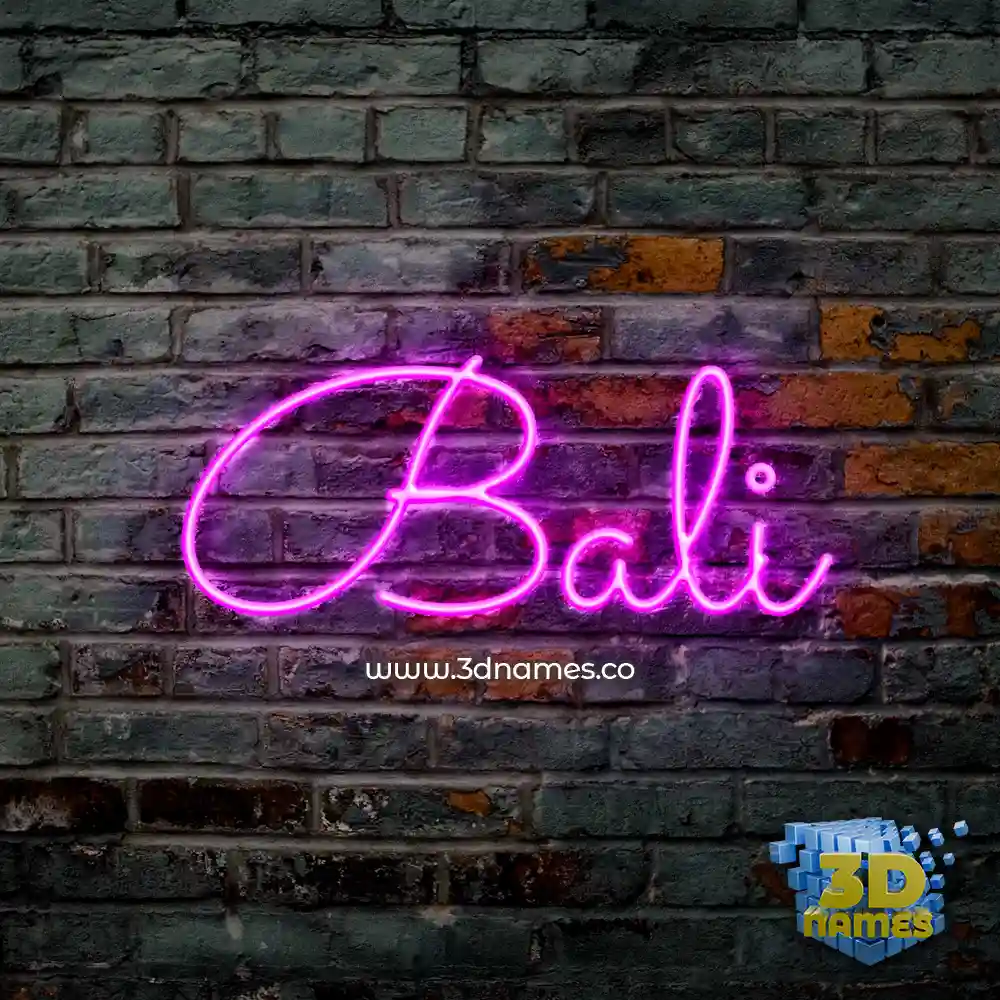 bali in Pink Neon style - 3D name wallpaper