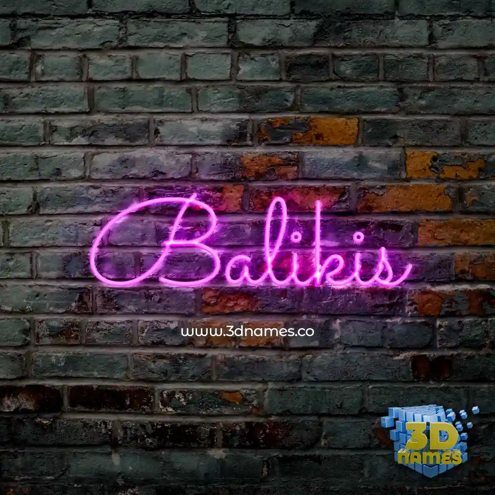 balikis in Pink Neon style - 3D name wallpaper