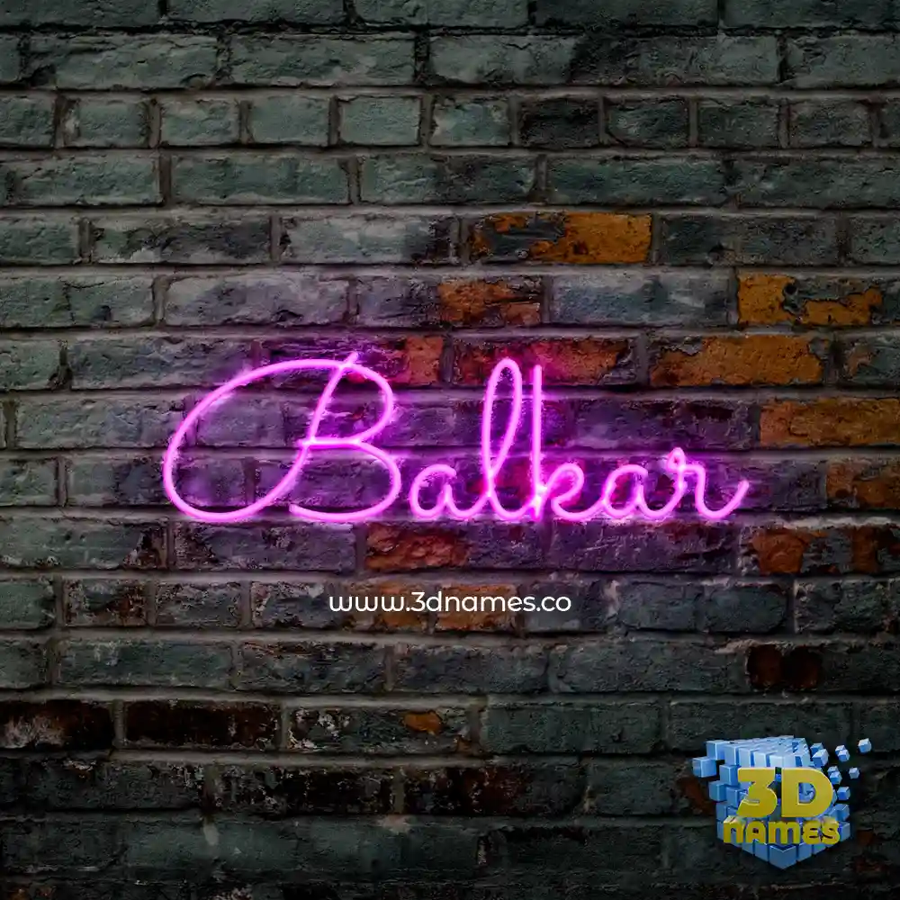 balkar in Pink Neon style - 3D name wallpaper