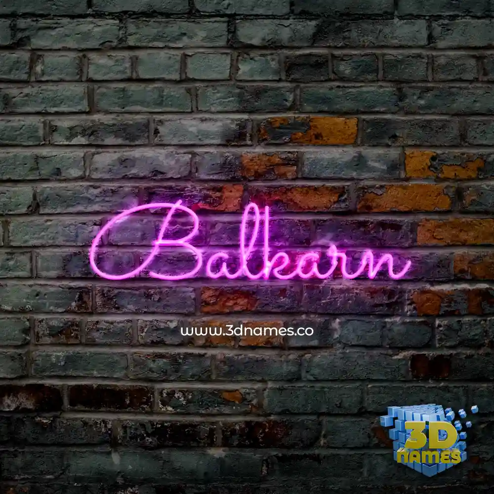 balkarn in Pink Neon style - 3D name wallpaper