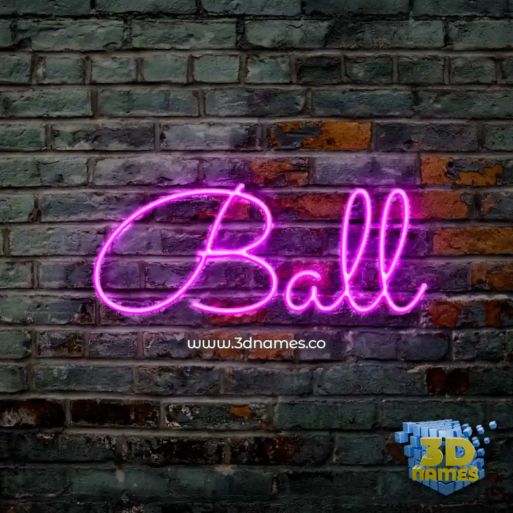 ball in Pink Neon style - 3D name wallpaper