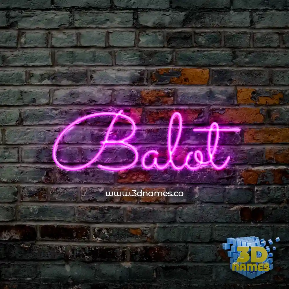 balot in Pink Neon style - 3D name wallpaper