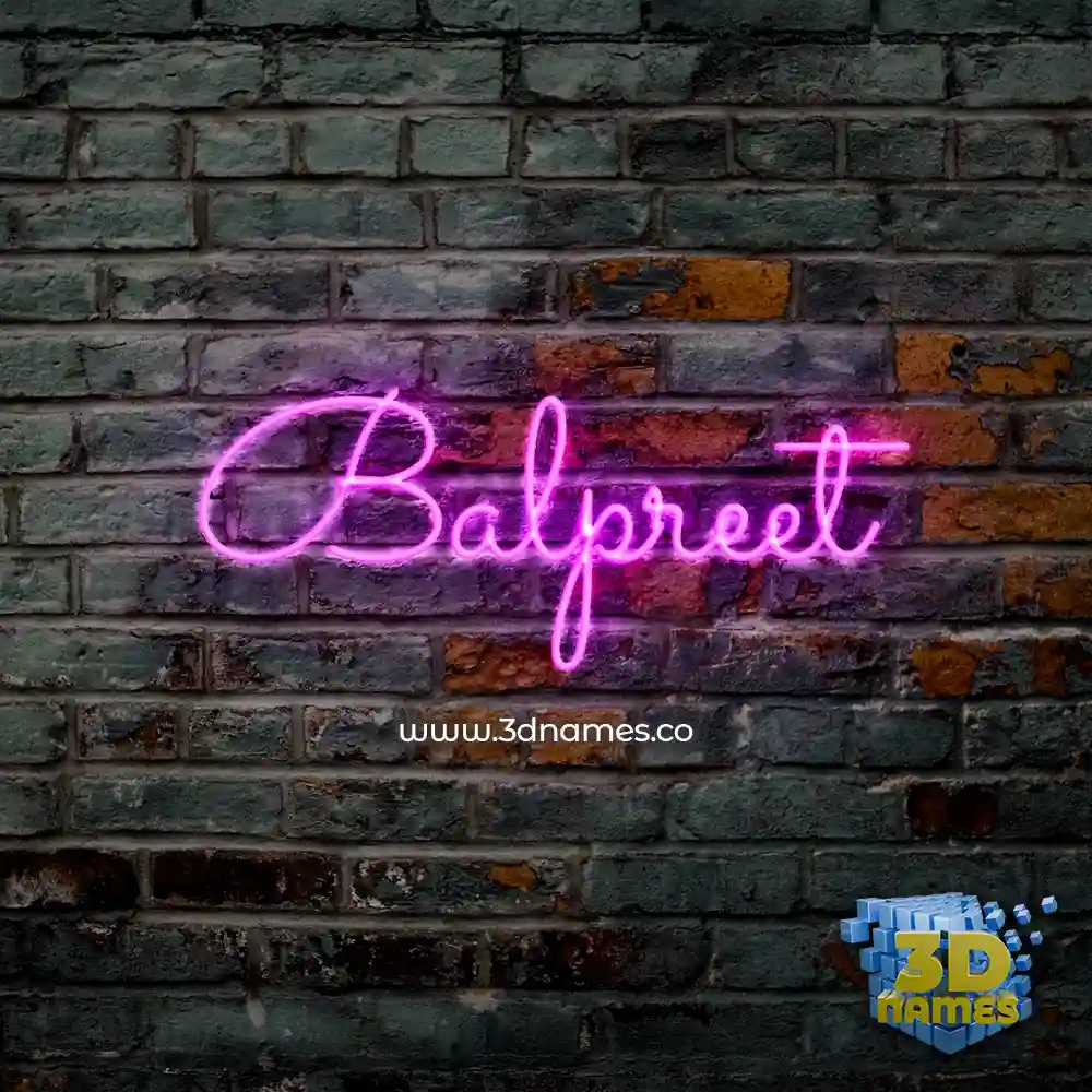balpreet in Pink Neon style - 3D name wallpaper