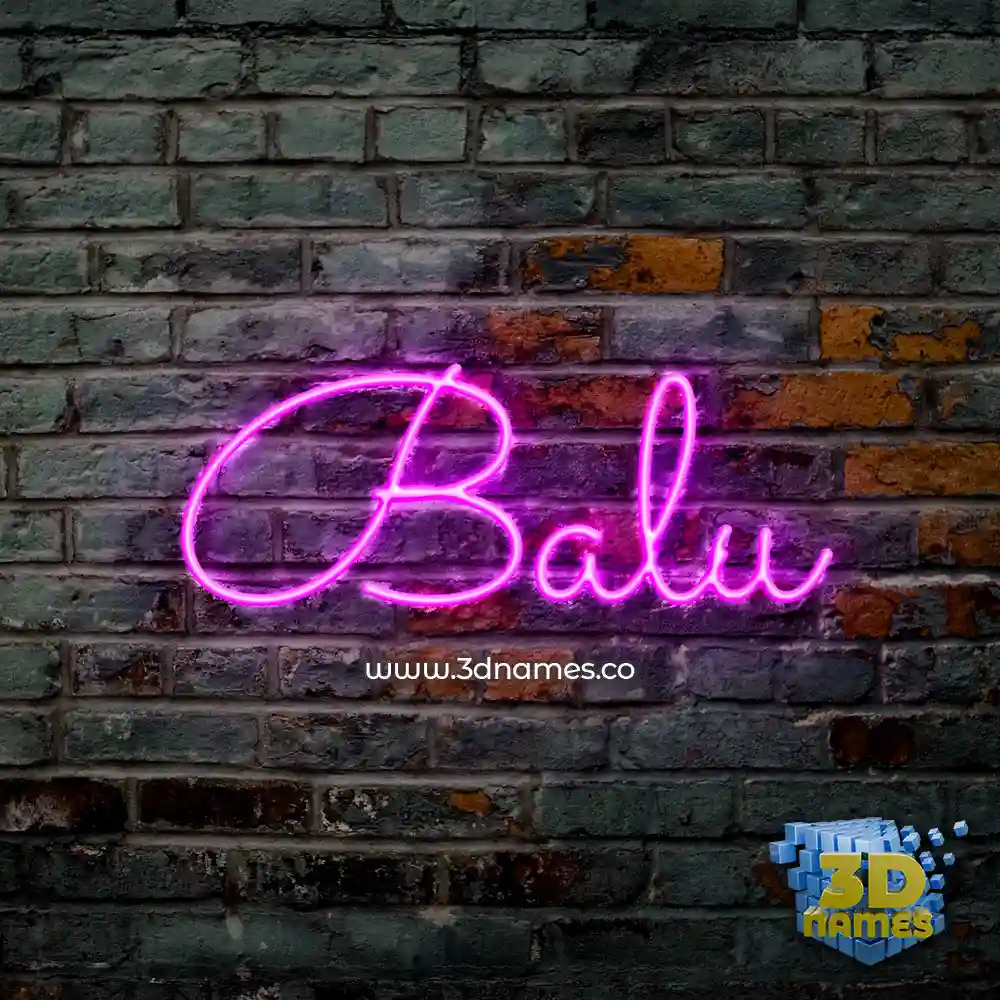 balu in Pink Neon style - 3D name wallpaper