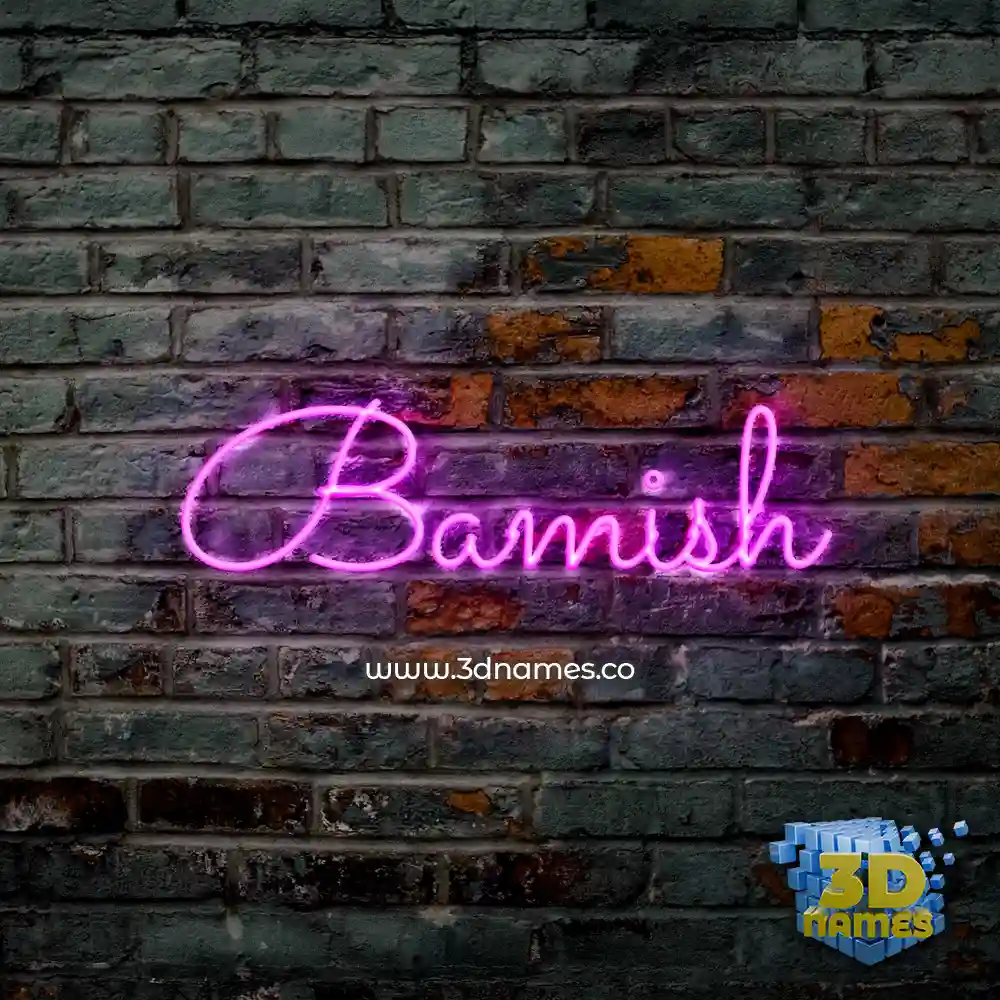 bamish in Pink Neon style - 3D name wallpaper