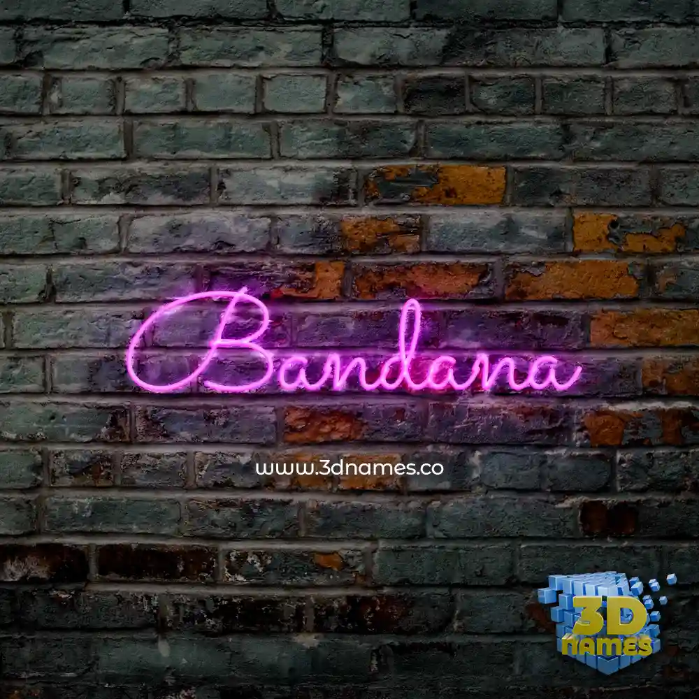 bandana in Pink Neon style - 3D name wallpaper