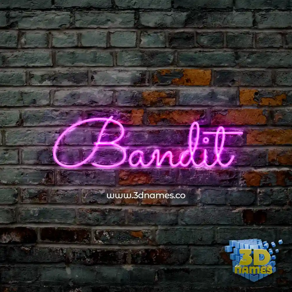 bandit in Pink Neon style - 3D name wallpaper
