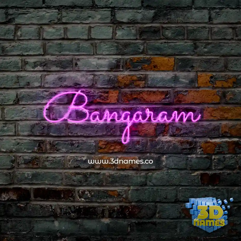 bangaram in Pink Neon style - 3D name wallpaper