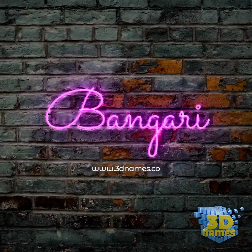 bangari in Pink Neon style - 3D name wallpaper