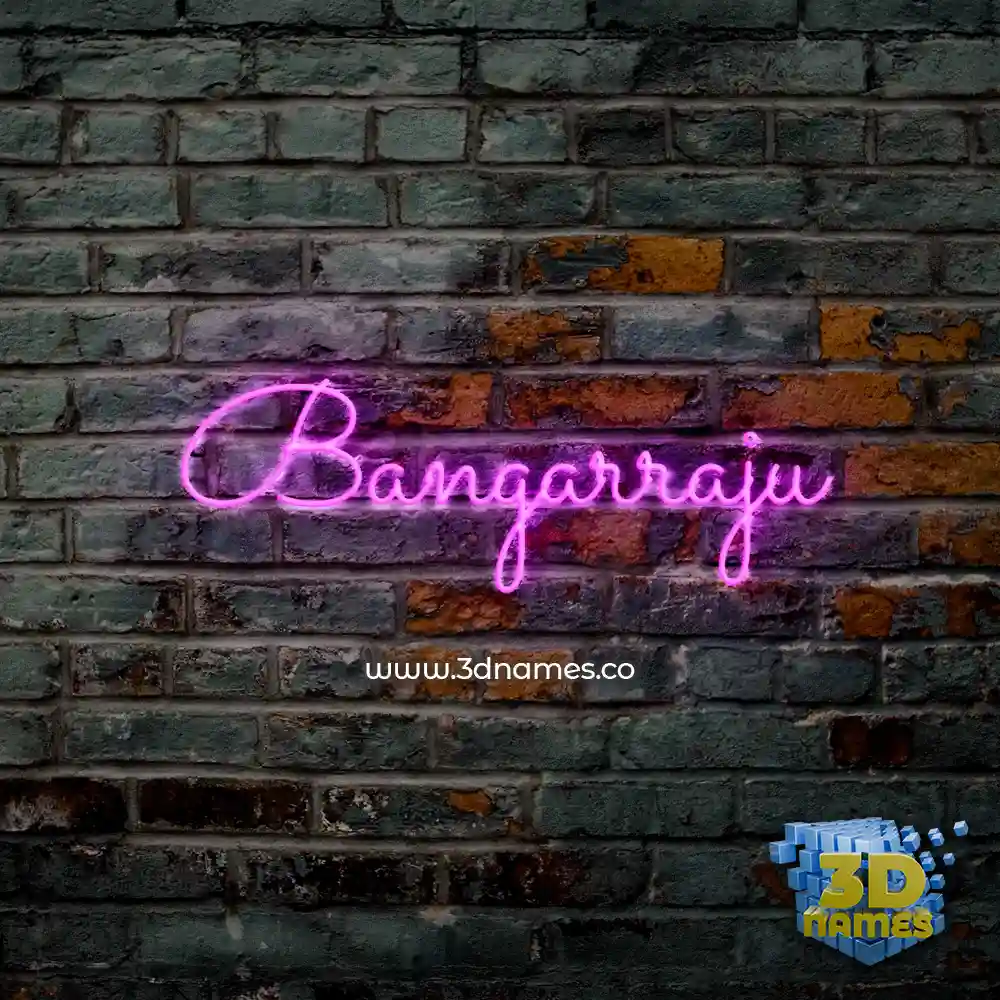bangarraju in Pink Neon style - 3D name wallpaper
