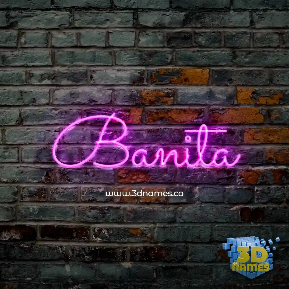 banita in Pink Neon style - 3D name wallpaper