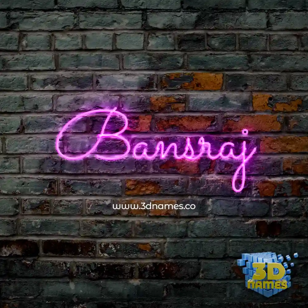 bansraj in Pink Neon style - 3D name wallpaper