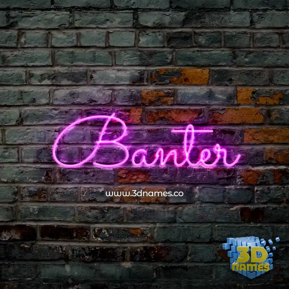 banter in Pink Neon style - 3D name wallpaper