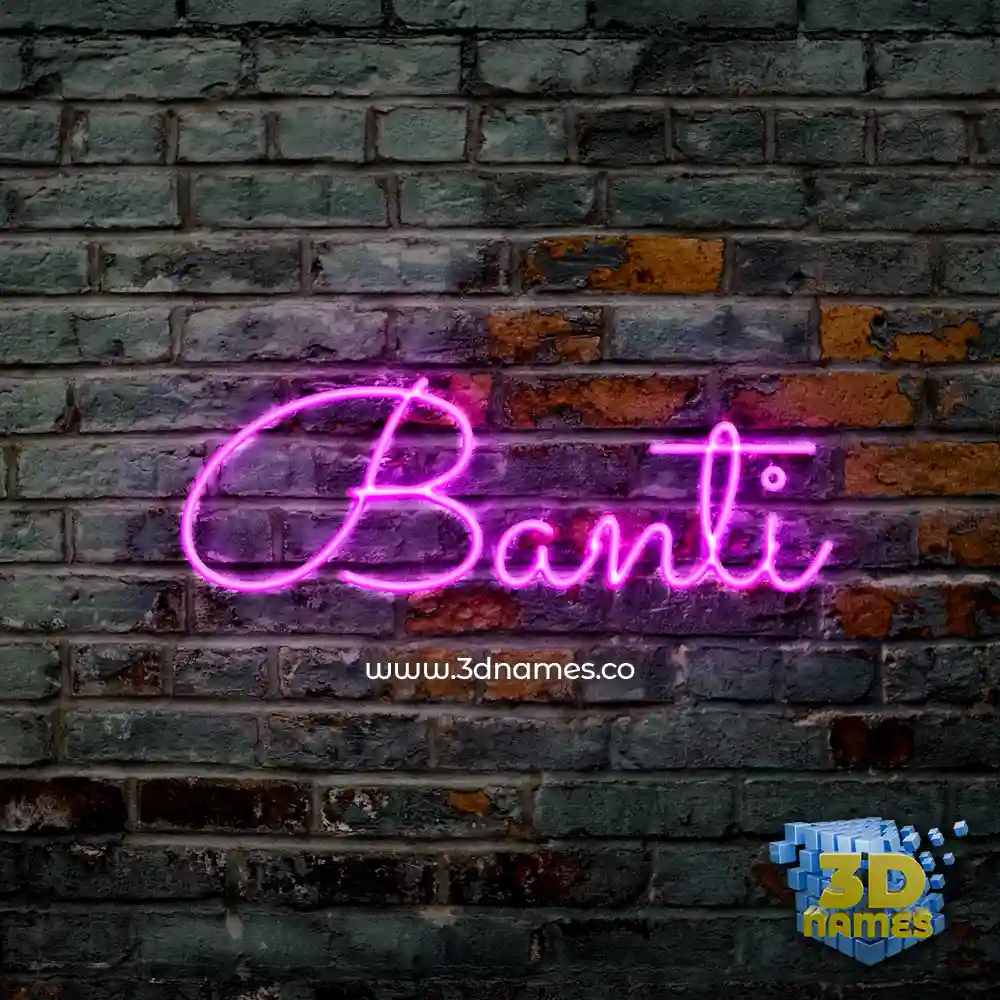 banti in Pink Neon style - 3D name wallpaper