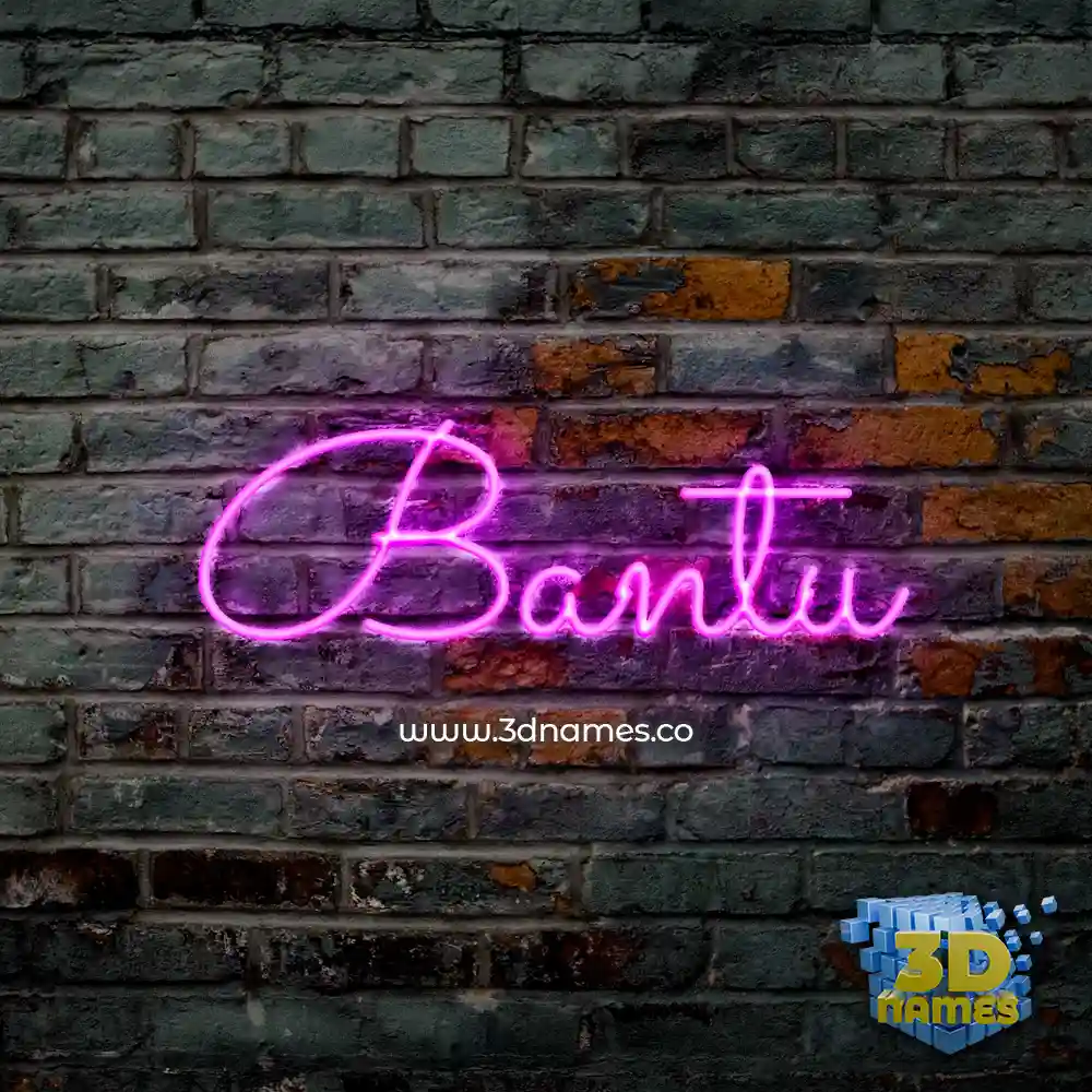bantu in Pink Neon style - 3D name wallpaper