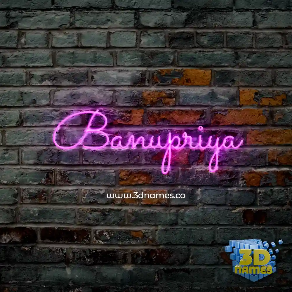 banupriya in Pink Neon style - 3D name wallpaper