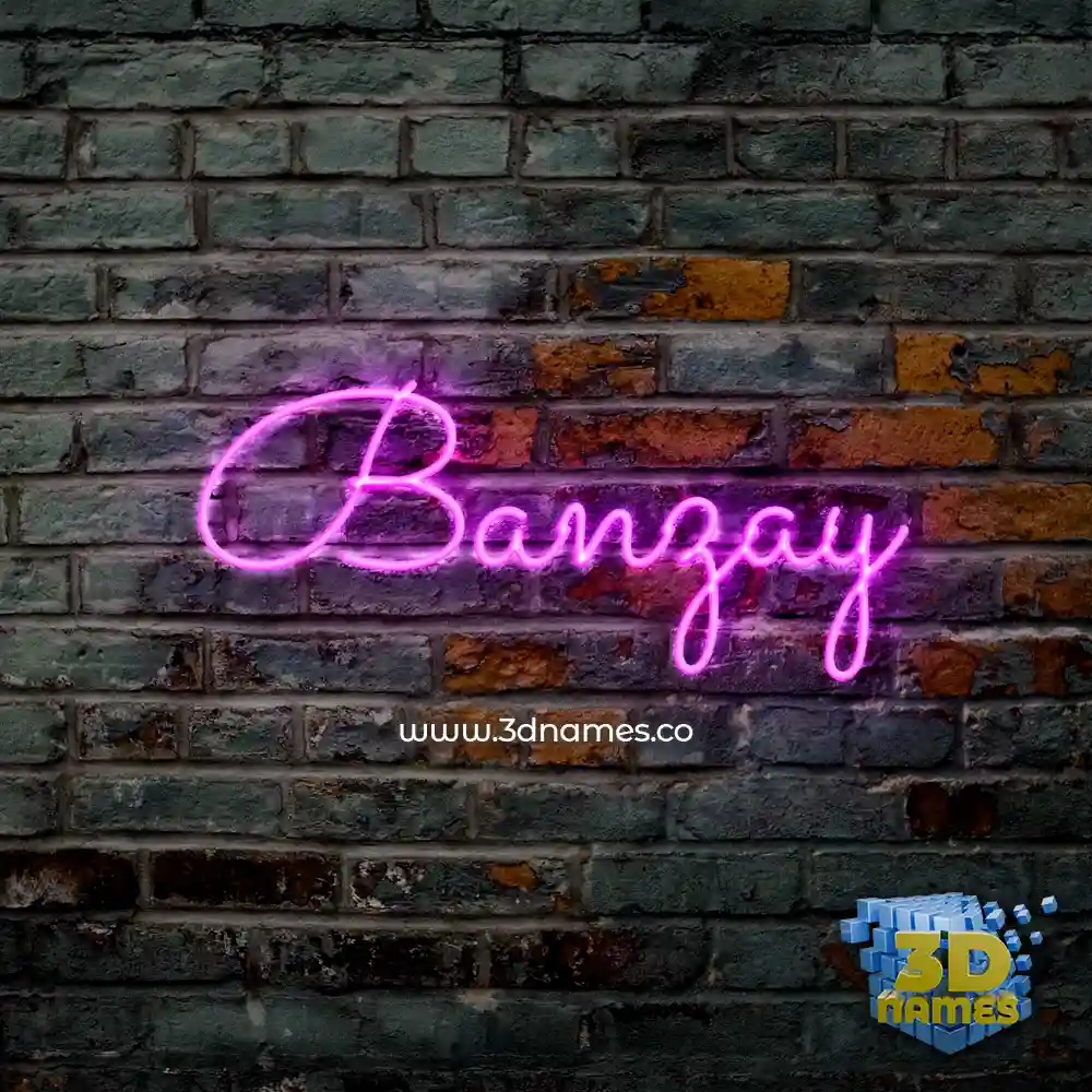 banzay in Pink Neon style - 3D name wallpaper