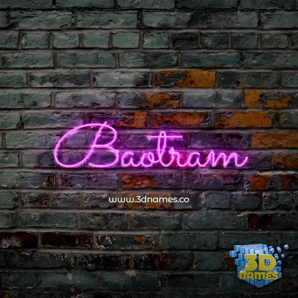 baotram in Pink Neon style - 3D name wallpaper