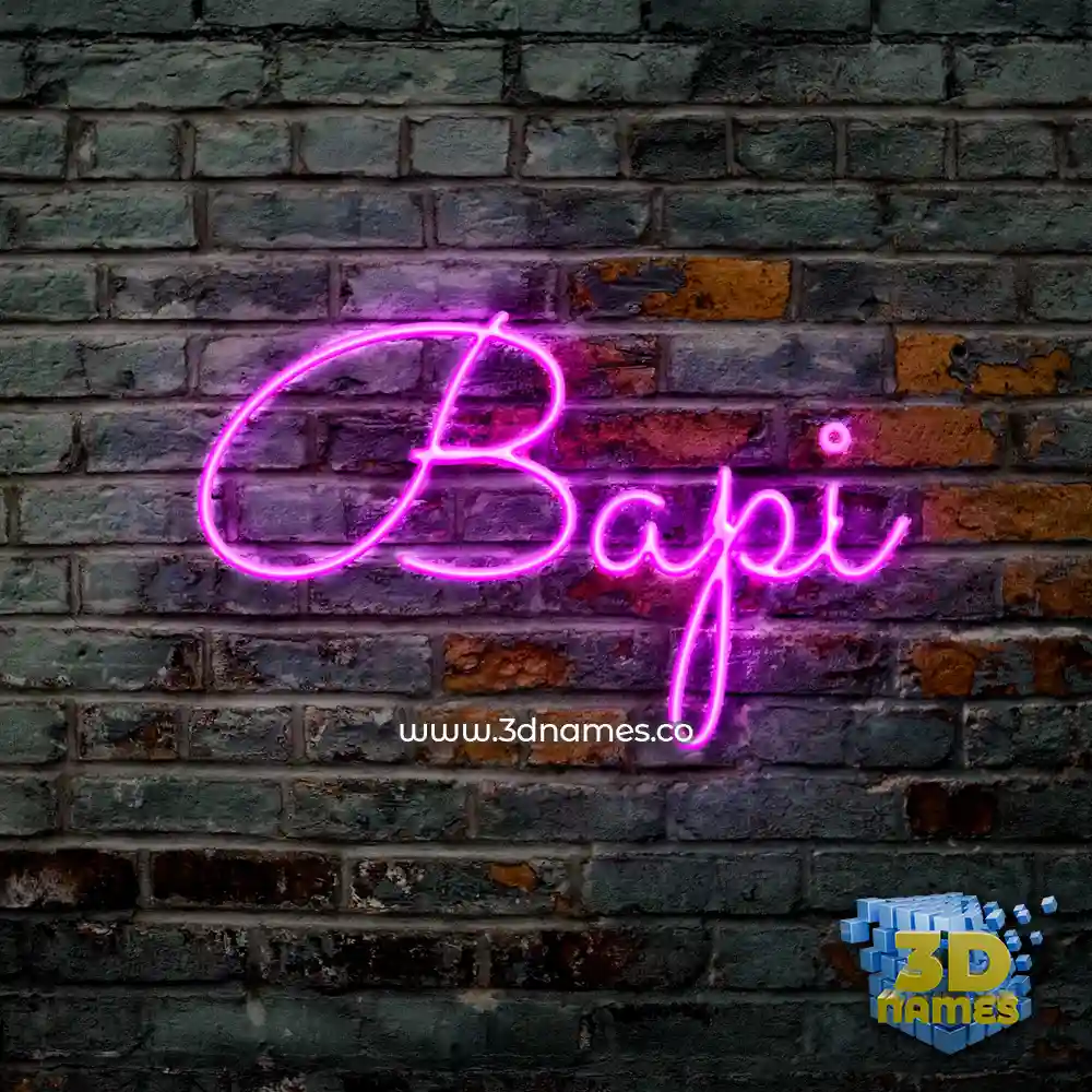 bapi in Pink Neon style - 3D name wallpaper