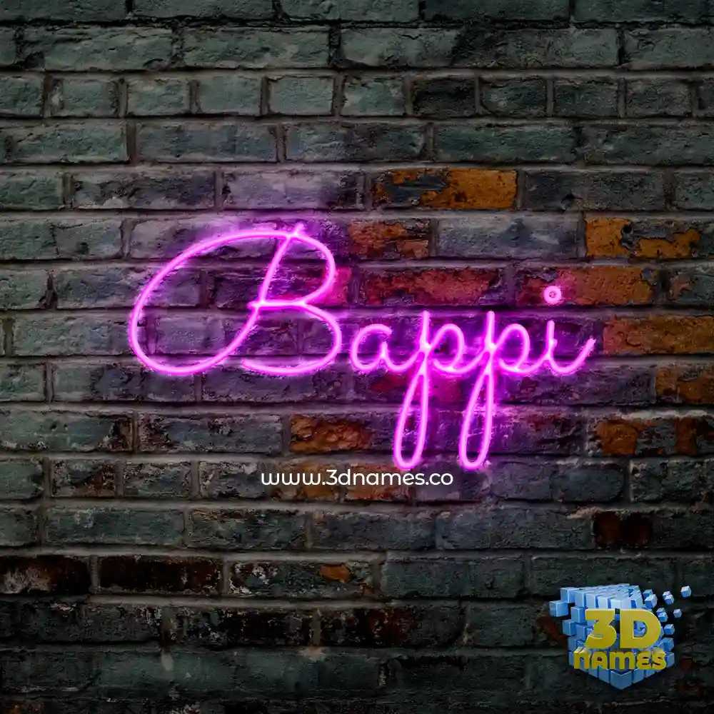 bappi in Pink Neon style - 3D name wallpaper