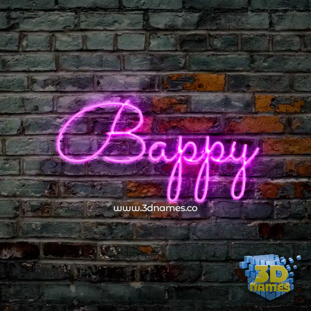 bappy in Pink Neon style - 3D name wallpaper