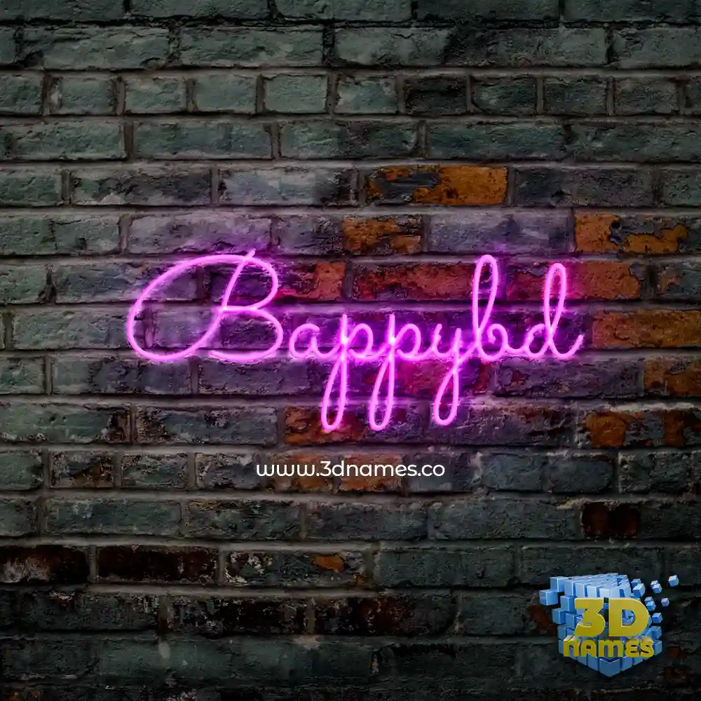 bappybd in Pink Neon style - 3D name wallpaper