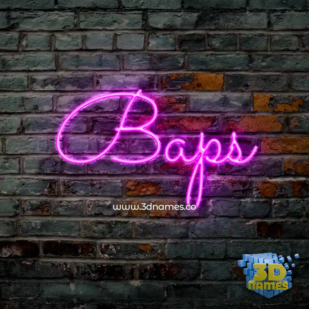 baps in Pink Neon style - 3D name wallpaper